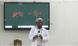 ত্রিপুরা মেডিকেল কলেজে ক্লাস নিচ্ছেন  সাবেক এমপি ডা. প্রাণ গোপাল দত্ত